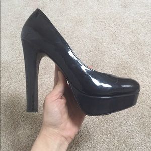 Mossimo black patent platform heels